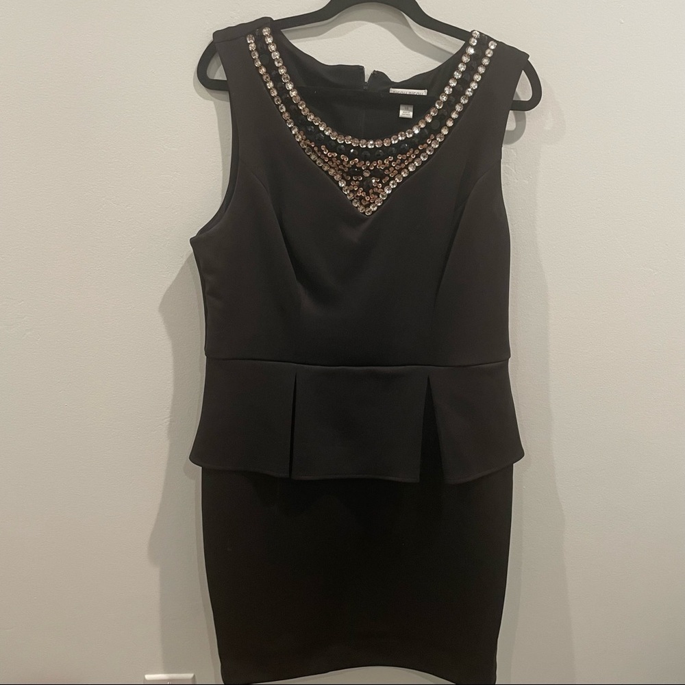 BISOUBISOU BLACK DRESS W JEWELED COLLAR